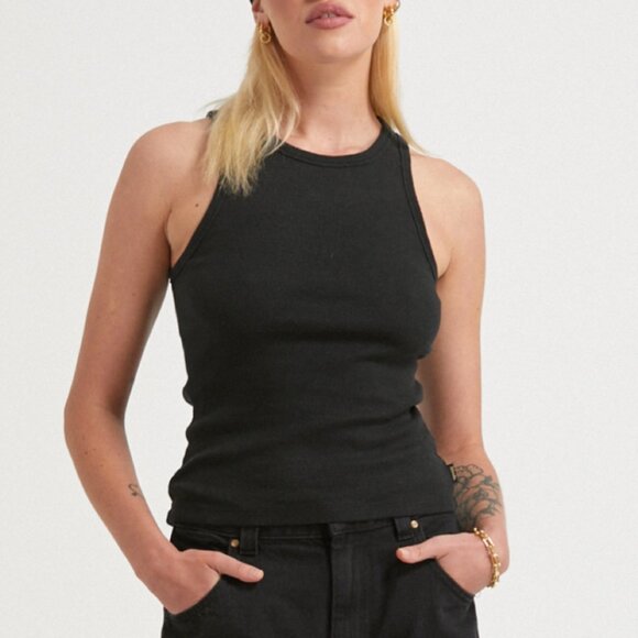 NWT Afends - Lydia - Women's Hemp Ribbed Black Tank Top - Size Small - Picture 5 of 9